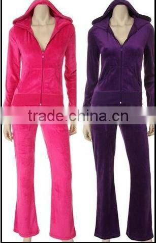 wholesale cheap velvet long sleeve pants zip up plus size track suits for women