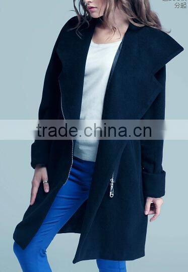 latest ladies quality overcoat jasper wool/polyester factory wholesale woman coat