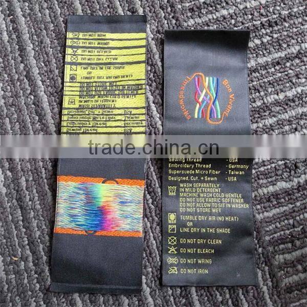 customized high density woven size label