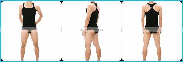 New Arrival 2014 Men Slim Stringer Vest 100% Cotton Square Collar SU15003
