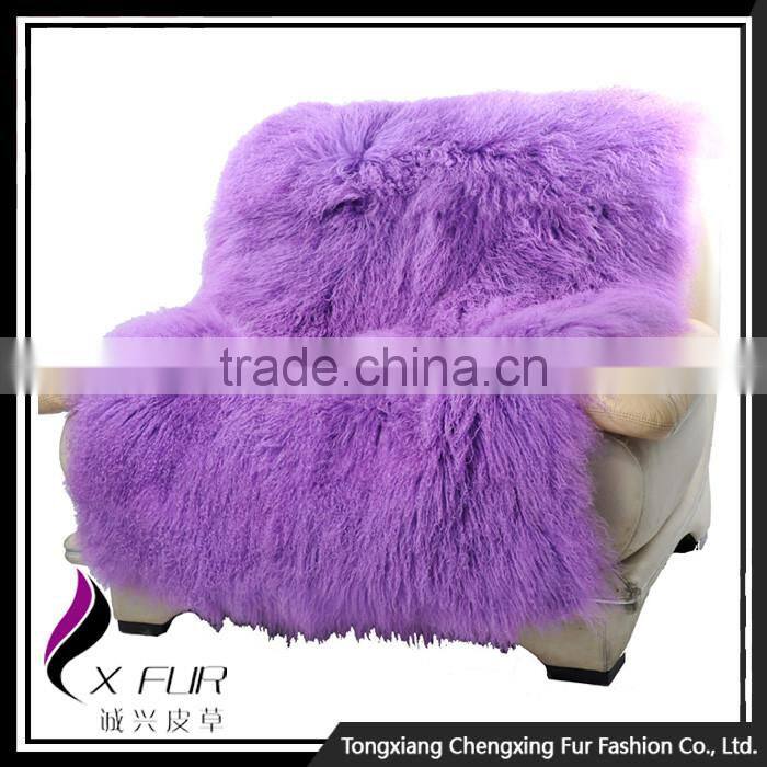 CX-D-23B 2016 Real Decorative Mongolian Tibetan Lamb Fur Rug Carpet Throw New