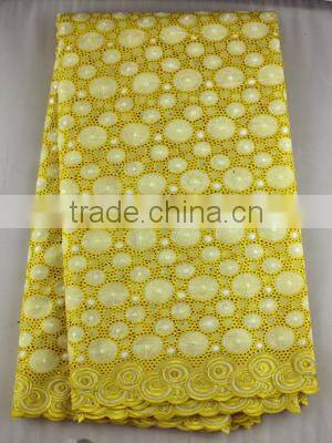 quality new orange cotton lace fabric for wedding dress SL0308