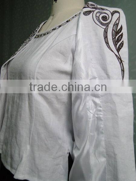 2015 Fashion Ladies skirt suit with heavy embroidey