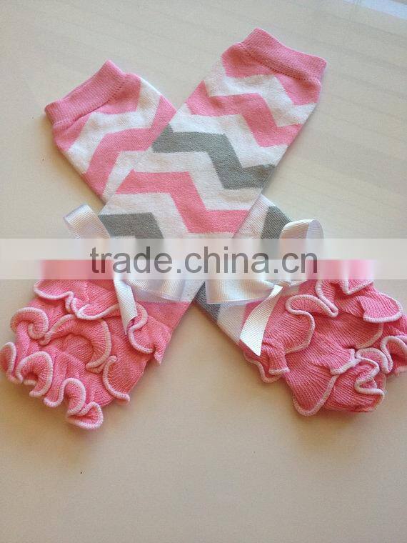 Knitted wool leg warmers lace ruffle leggings print leggings