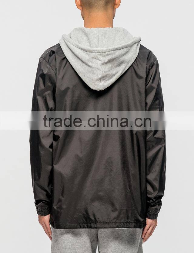 custom plain men no zipper hoodie lightweight windbreaker jacket