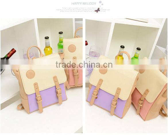 New Women's Retro College Sweet Shoulder Bag Synthetic Leather Backpack SV008057#