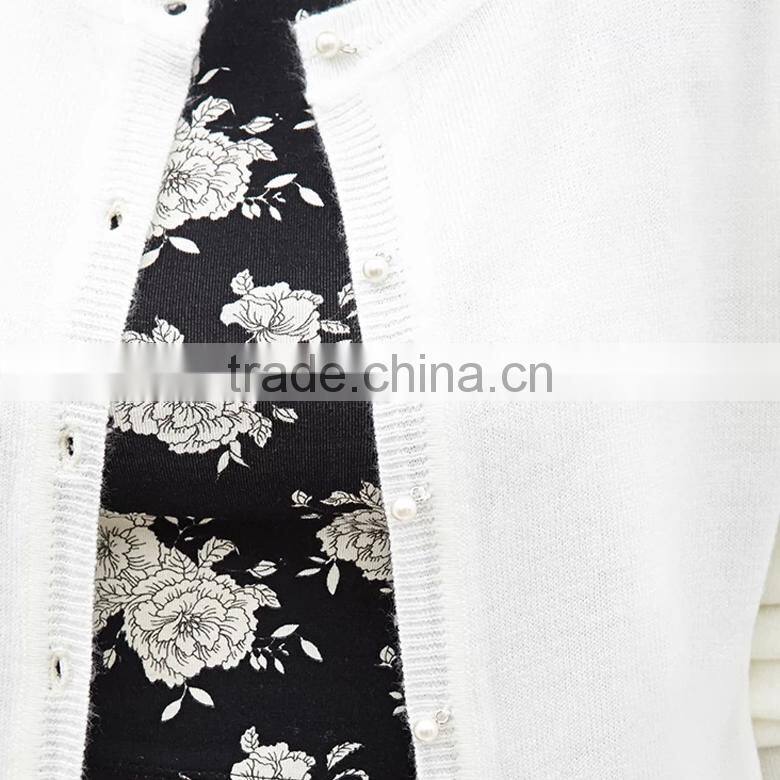 best quality fake pearl button womens cardigan sweater for all season