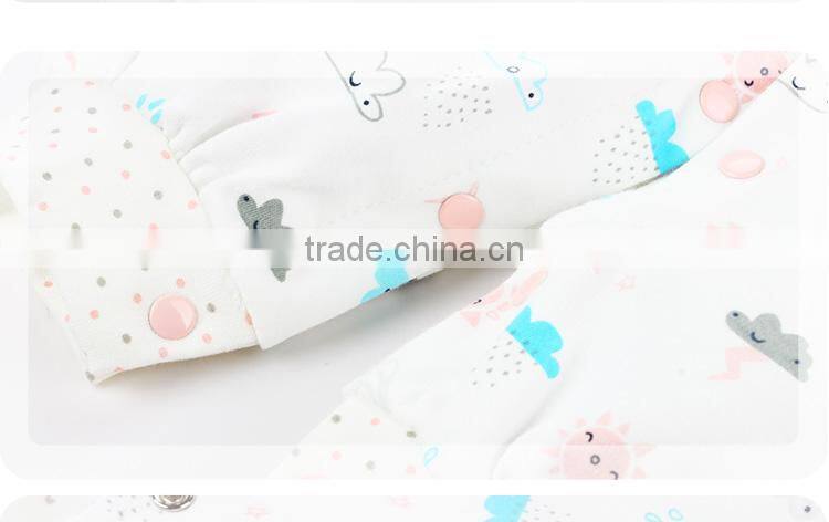 Stormy printing white newborn baby romper interlock 100% cotton baby clothing