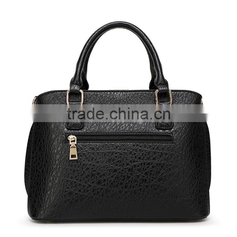 Versatile High Quality PU Leather Women Solid Color Handbag