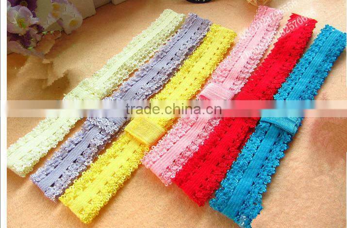children hairband headwrap wholesale double crown bud silk hair ring kids hair rope lace rubber band 0.8 inch headband taenia