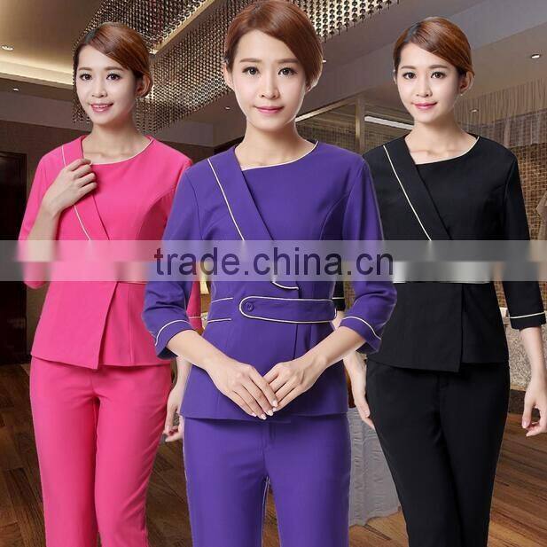 Fashion design wholesale price spa beauty workwear uniform