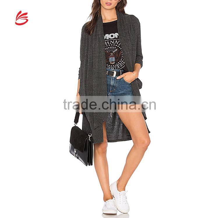 2017 Latest Plus Size Long Sleeve Knee Length Wholesale Knitted Women Long Cadigan Sweater