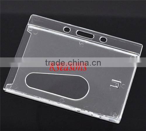 Cheap Wholesale Clear Horizontal Hard Plastic ID Card Badge Holder