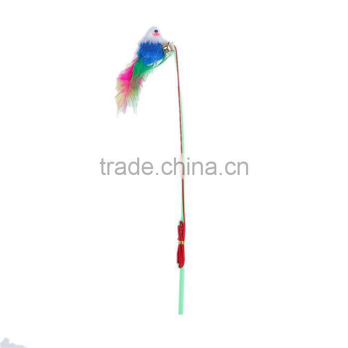 PlasticWand Pet Teaser Mouse Animal Green Bell