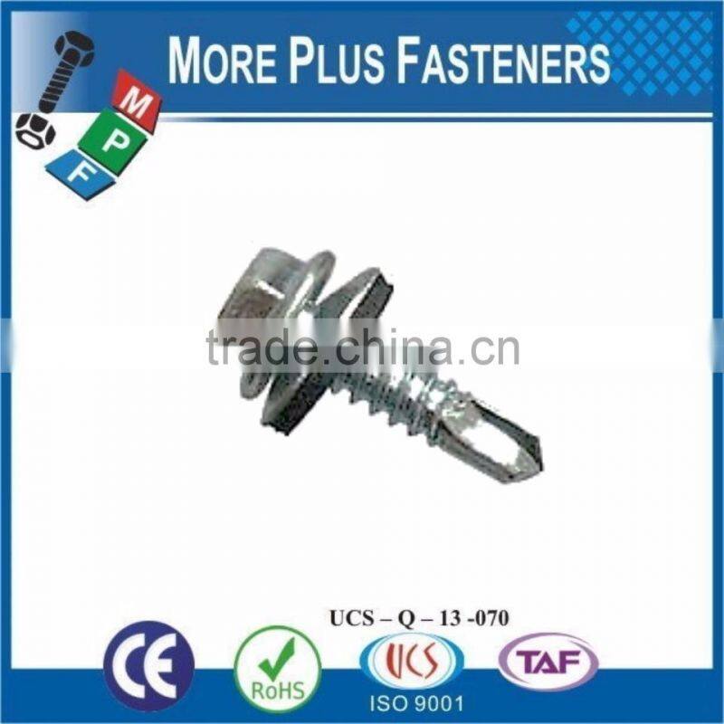 Made in Taiwan Stainless Steel Self-Drill Screw Hex Washer Head Self Drilling Screw Hex Washer Head Sheet Metal Stainless Steel