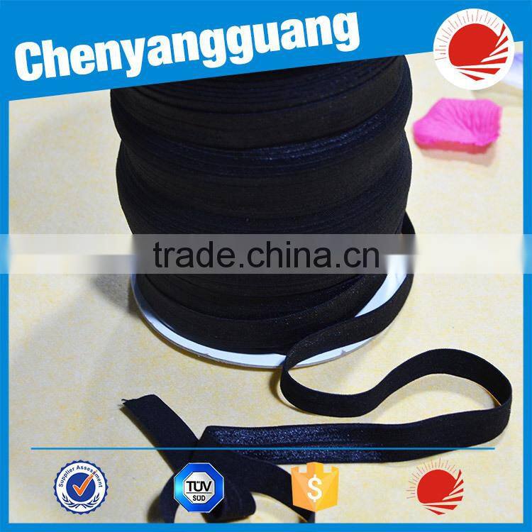 China factory wholesale beautiful solid color velvet fold over elastic