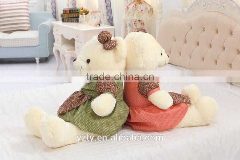 Yangzhou plush toy factory supply elegant teddy bear toy with dress
