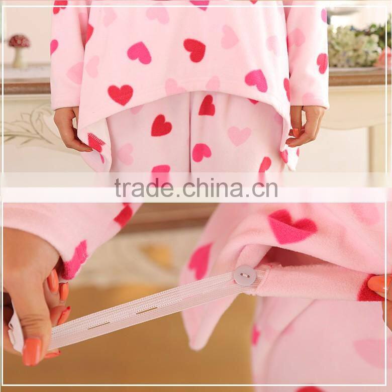 100%cotton plus size ladies winter nightwear