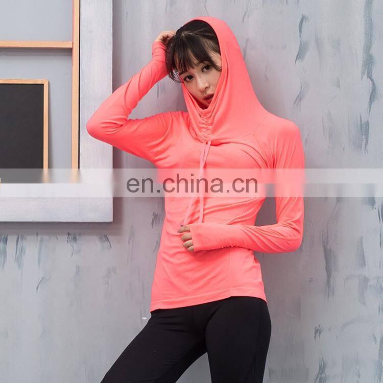 Breathable Dry Quick Hooded Yoga Shirts For Women Long Sleeve Professional Sports Running Tess Gym Fitness Workout Training Tops