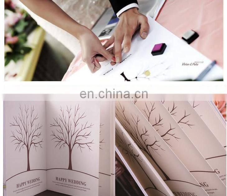 Heart Shaped fingerprint Romantic wedding guest book cheap wholesale