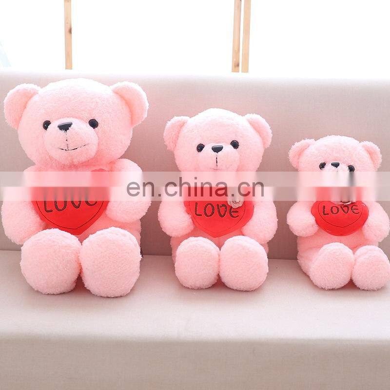 Colorful Plush Large Bear Custom Heart Beat Realistic Bear Stuffed Toys