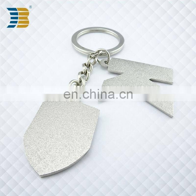 high quality custom metal keychain with letter and badge