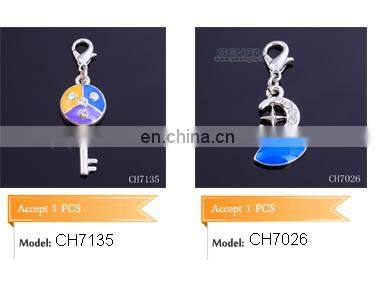 18K Gold Tone Initial Letter Alphabet A-Z Charm with Crystal