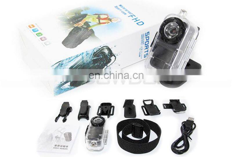 Metal bracket waterproof sport mini dv motion detection 1080P full hd super mini night vision camera