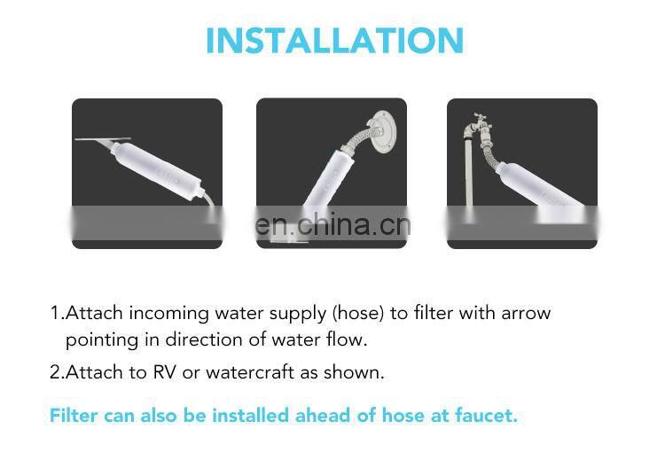 RV Water filter with Flexible Hose Protector remove Chlorine Sediment in drinking water