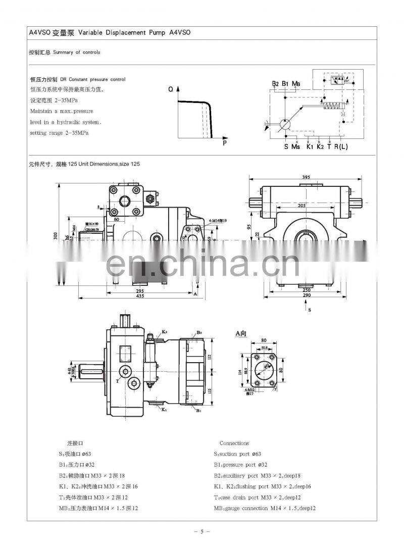 Replace Rexroth A4VSO series A4VSO180DFR/22R-PPB13N00 hydraulic pump