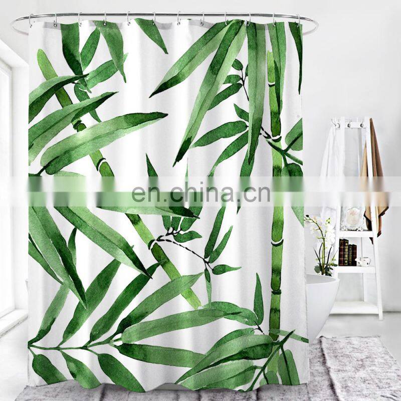 OEM custom printed 100% polyester waterproof custom designer shower curtain