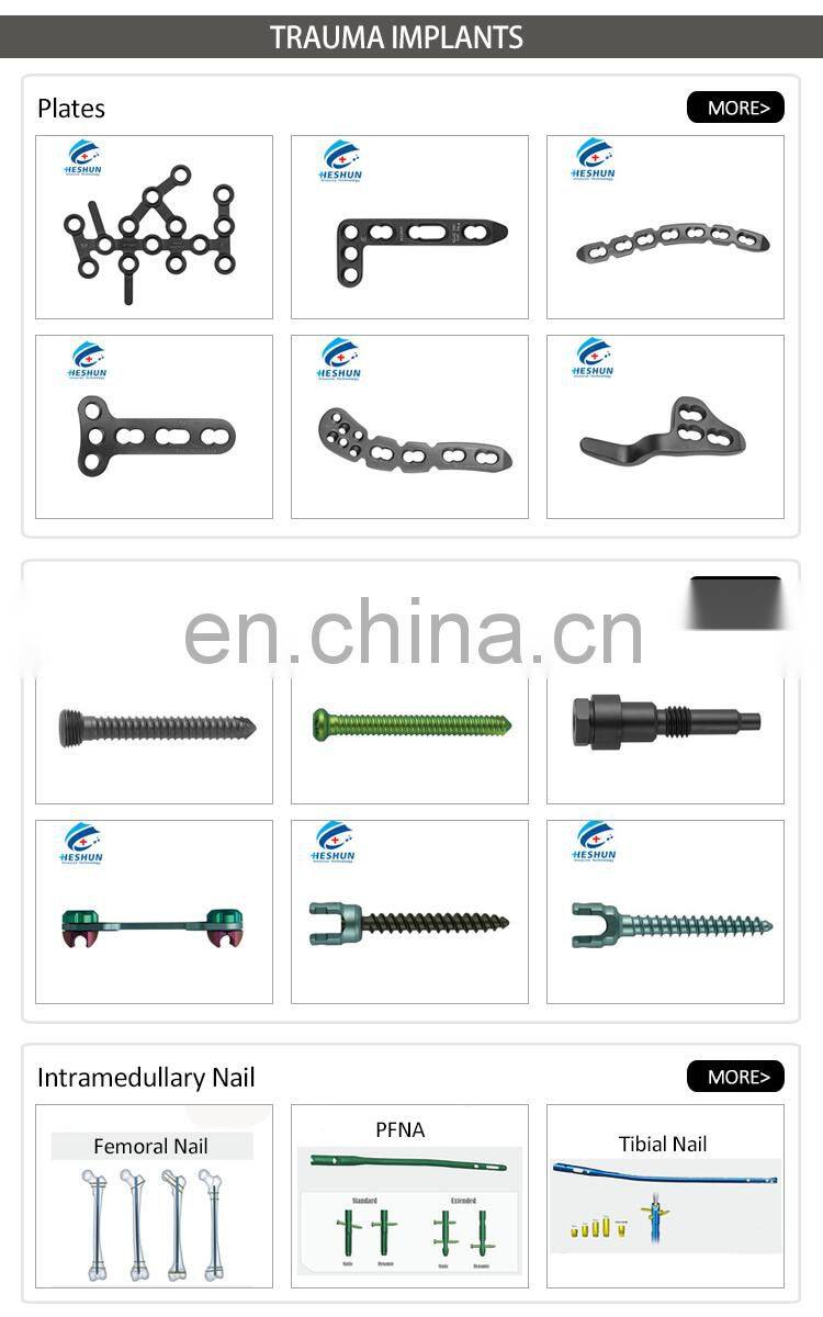 Medical instruments AO type orthopedic surgical titanium plates and screws