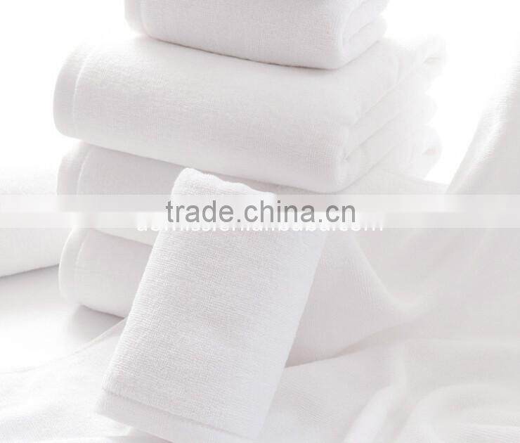 Cheap 100% cotton pure white double yarn hotel bath towel plain