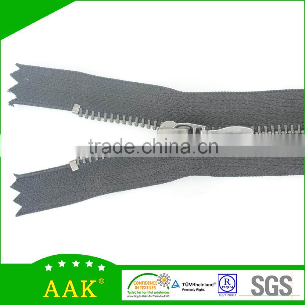 Apparel Textiles & Wholesale Accessories 3# black nickel metal zippers normal teeth close end
