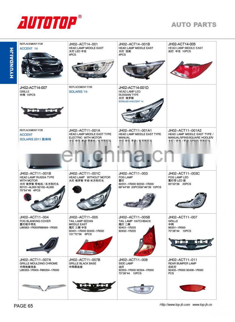 CARVAL/JH/AUTOTOP AUTO PARTS FOR HYUNDA SOLARIS 15/ACCENT14