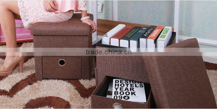 Yes Folded Brown Folding Storage Ottoman