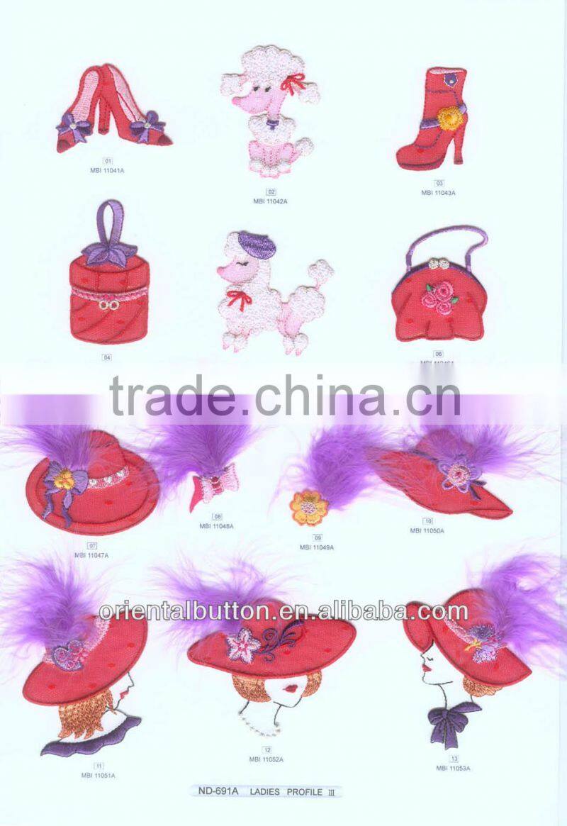 beautiful fairy embroidered patches for garment patches