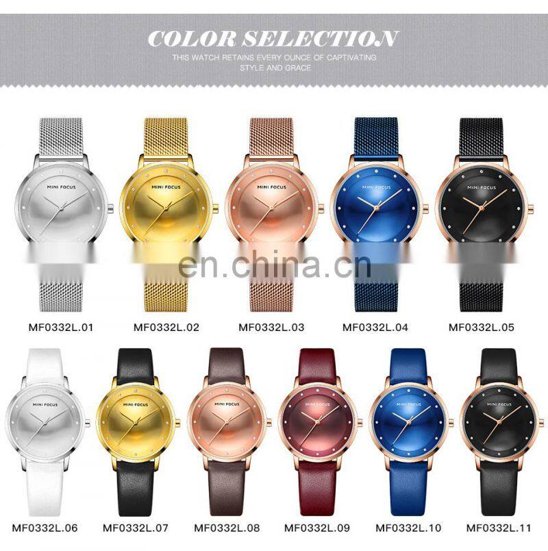 MINI FOCUS MF0332L Ultra-Thin Fashion Watches Waterproof Brand Luxury Wristwatch Fashion Casual Quartz Watch