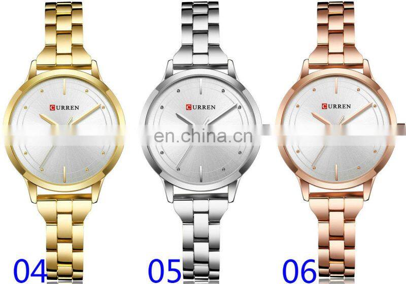 Curren Brand 9019 Newest Rose Gold Ladies Watches Women Watch