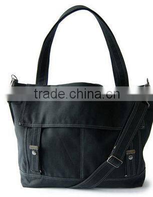 The Leather In Corded CanvasTote Canvas Bag