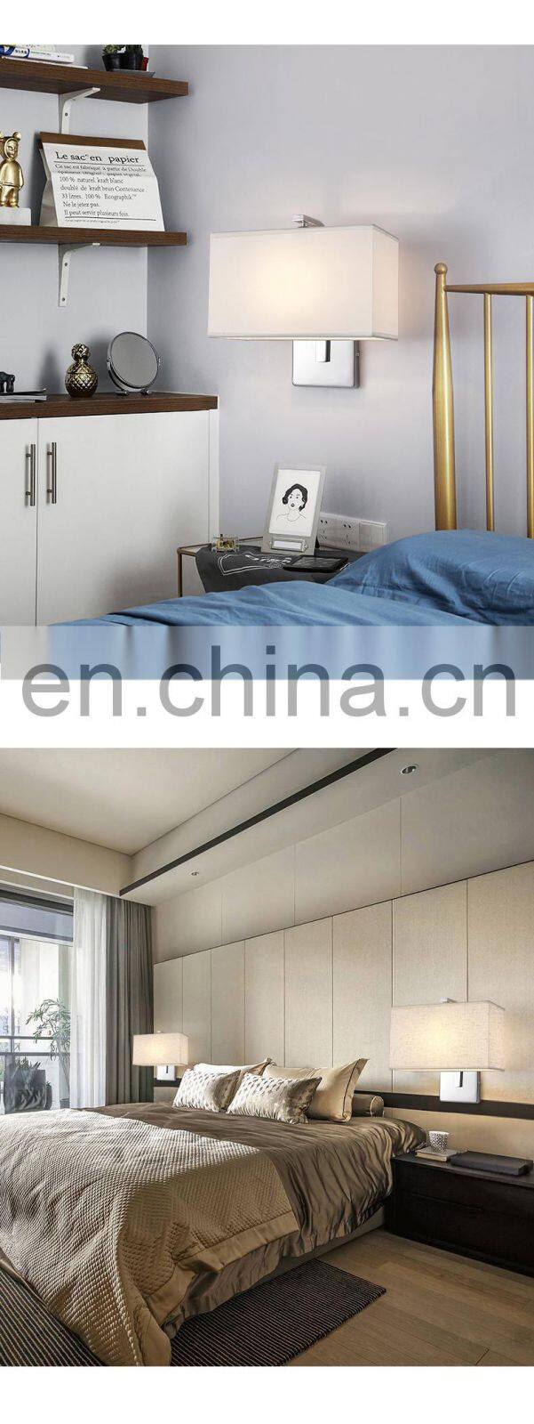 Modern Simplicity Square E27 Indoor Living Room Hotel Bracket Light USB Chargeable Sconces LED Exterior Wall Lamp