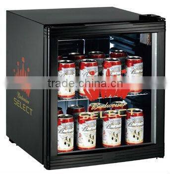 Hotel use portable single glass door counter top mini drink Visi cooler
