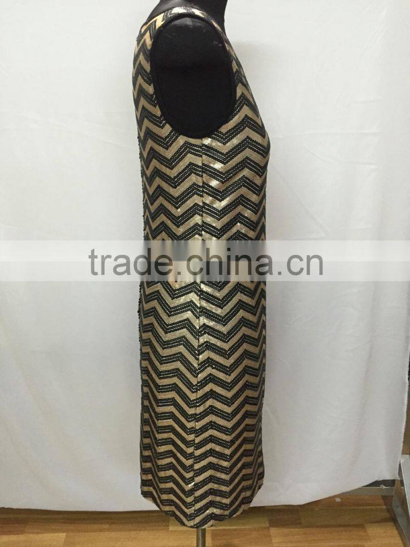 2016 new machine embroidery fabric sleeveless west girl dress