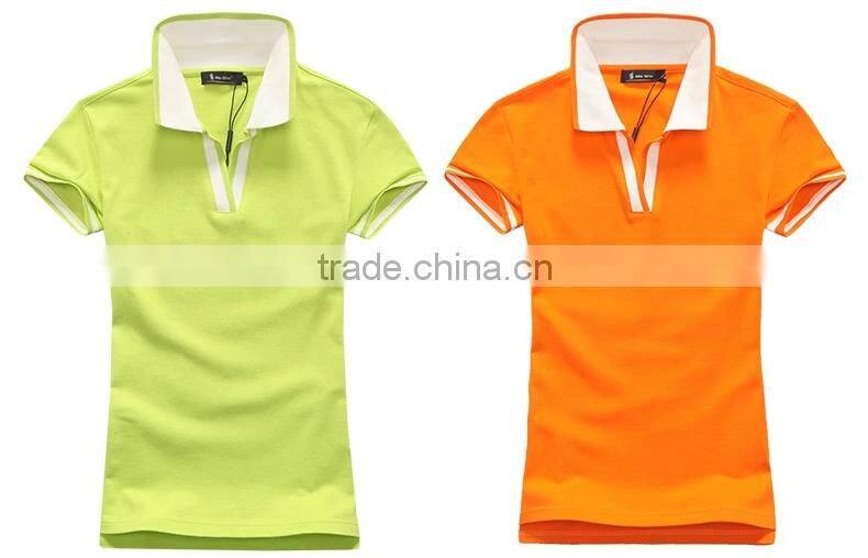 The new 2015 summer wear women's cotton and colorful candy color collar short sleeve polo shirt