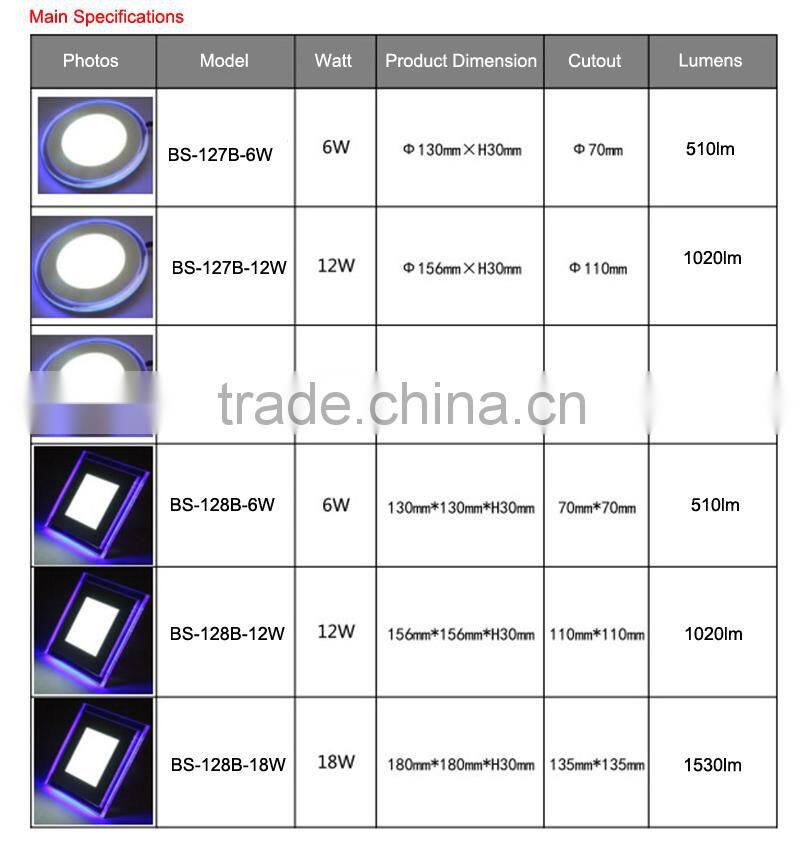 3 Year Warranty Rectangular Ultra Thin 6W RGBW RGB Led Downlight