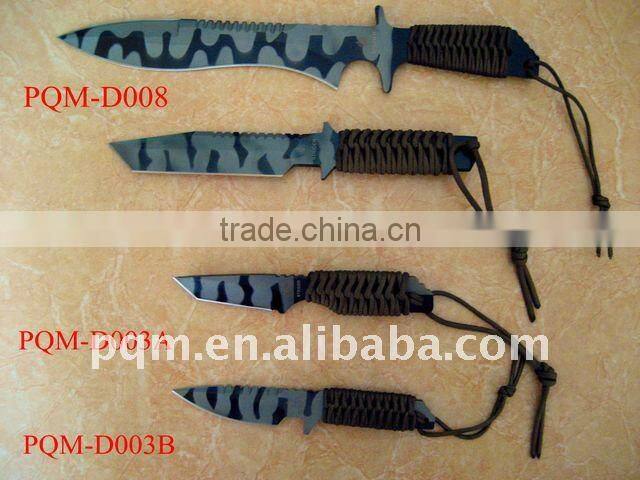 Damascus hunting camouflage color survival knife 003B