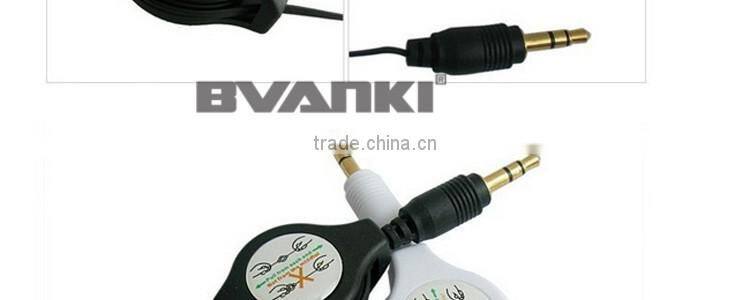 2016 new premium manufacture Retractable 3.5mm stereo male to male audio Extension aux cable free samples alibaba express