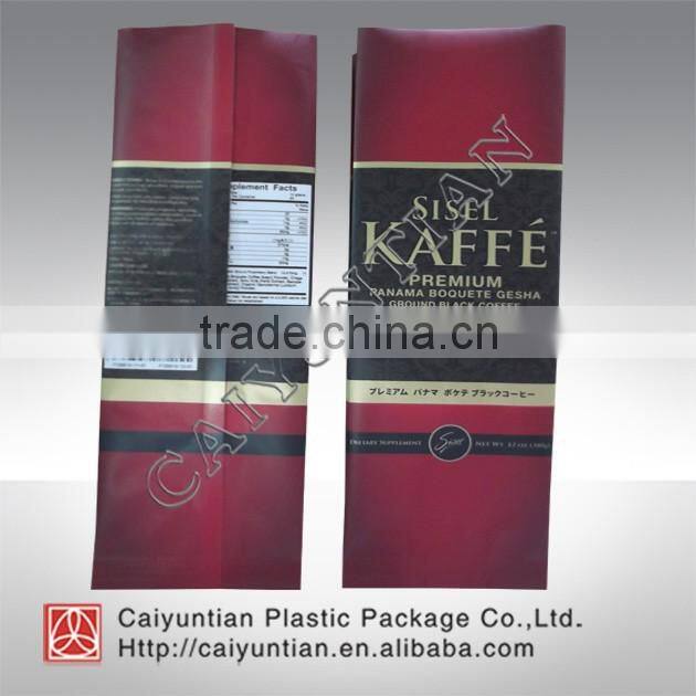 Aluminum Tin Tie tea bags with window/valve custom stand up pouch Quad-sealing stand up bag