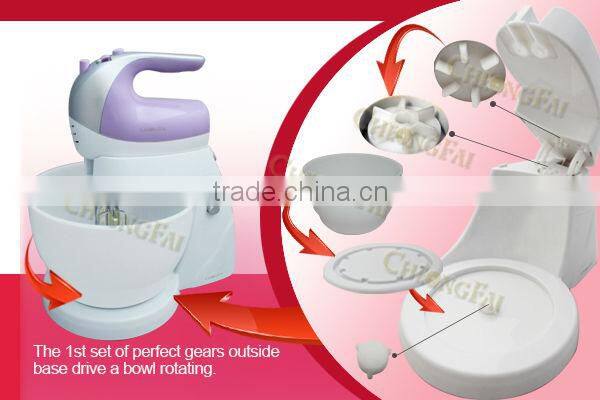 250W 4 L plastic roating bowl dough mixer