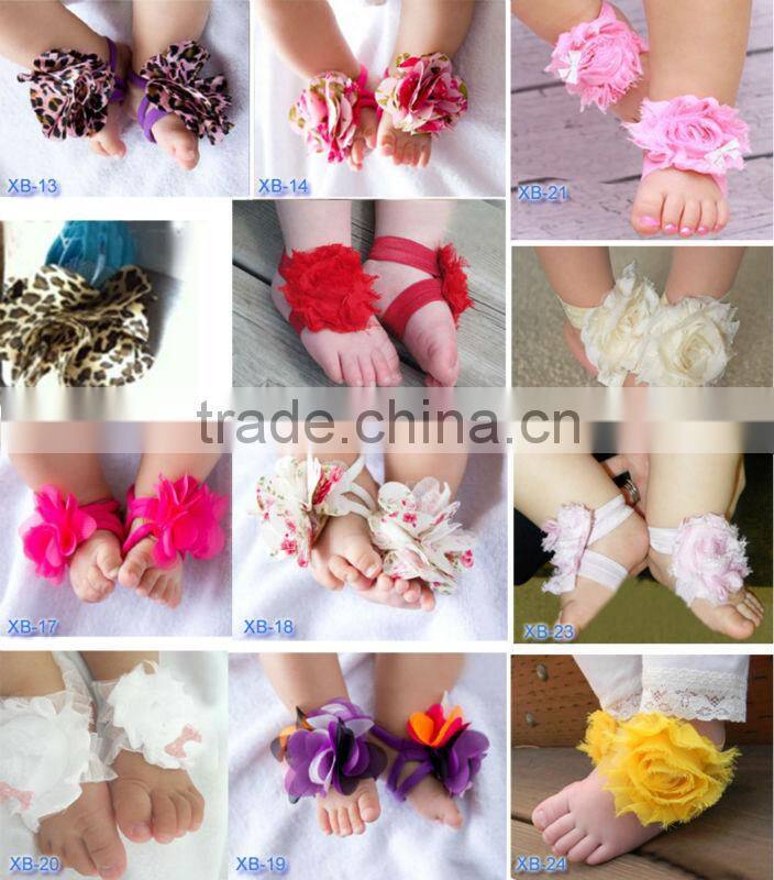 lovely baby barefoot sandals.for Boutique,gift 2014
